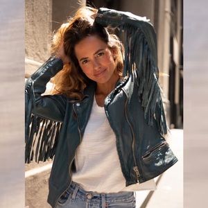 NWT MAURITIUS WOMEN'S ZOE CROPPED LEATHER JACKET